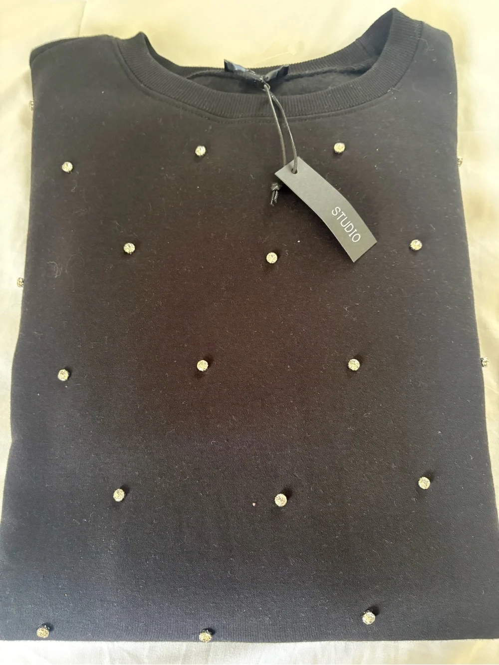 Studio Black Sweatshirt with Crystal Studs - Picture 4 of 7